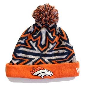 New Era Denver Broncos Cuffed Knit Pom Beanie Cap NFL Football Winter Hat One Sz